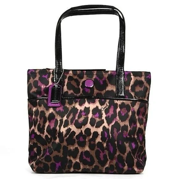 Coach Signature Ocelot Leopard Print Tote & Wristlet ๐๐ - Picture 1 of 13